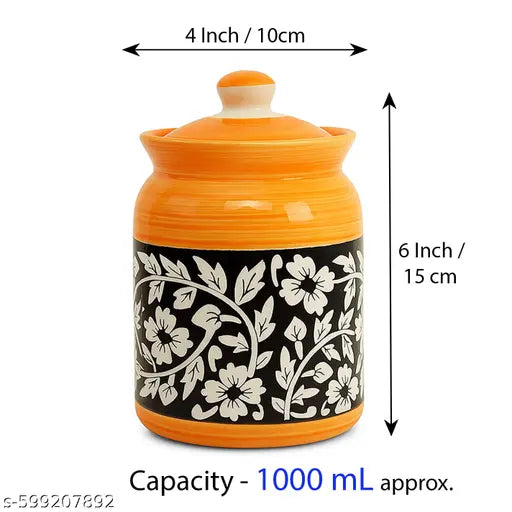 Ceramic Pickle Jars - Pair View