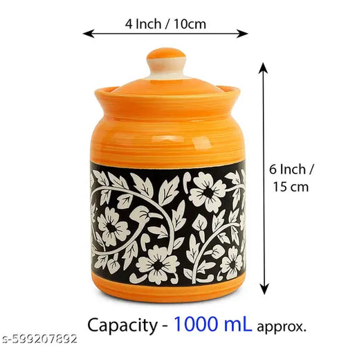 Ceramic Pickle Jars - Pair View