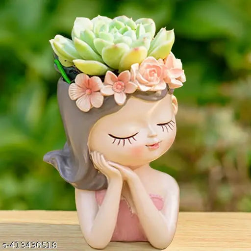 Woman's Bust Face Planter Set - Pair View