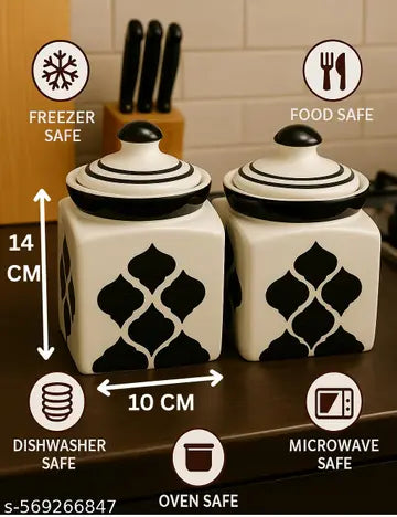 Ceramic Jars Set - Lid View